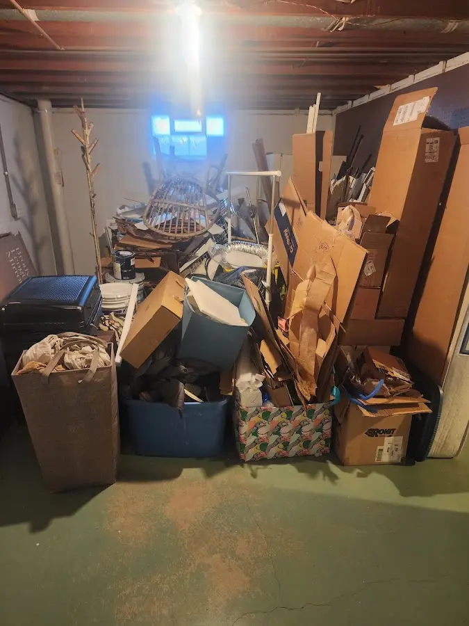 Roll-off dumpster container at job site for 8 Yard Dumpster Rental in Orange